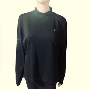 Fairway & Greene Black Long Sleeve Mock Turtleneck Golf Shirt Size Large